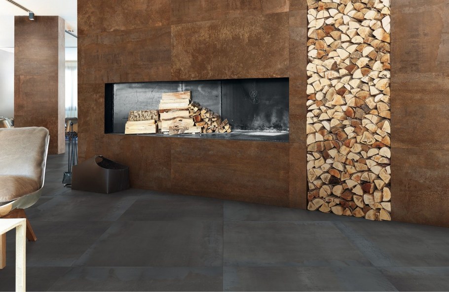 Плитка под ржавчину в интерьере