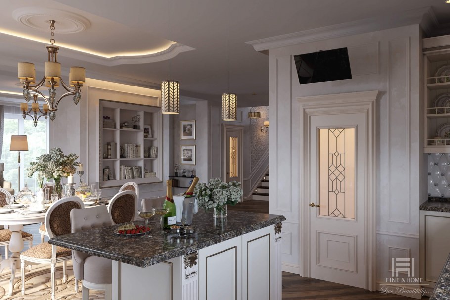 Кухня в стиле американская классика