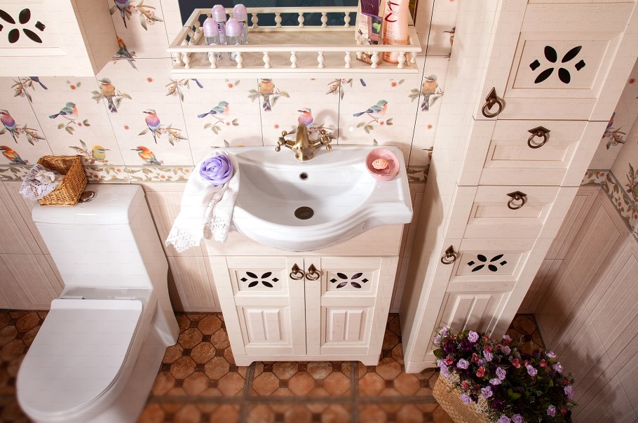 Мебель для ванной Бриклаер Кантри 65 бежевый дуб