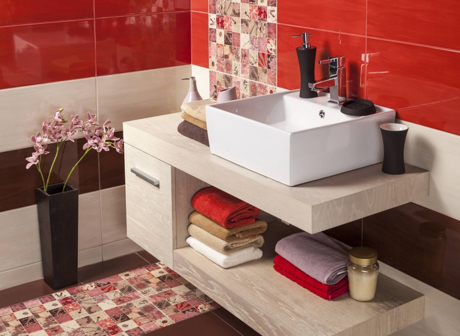 Столешница с полками в ванную