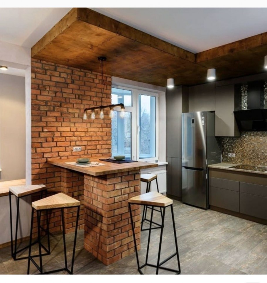 Барная стойка из кирпича