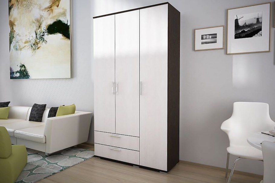 Шкаф 3х дверный атлас EVO №15 1200х454х2132 венге/дуб беленый