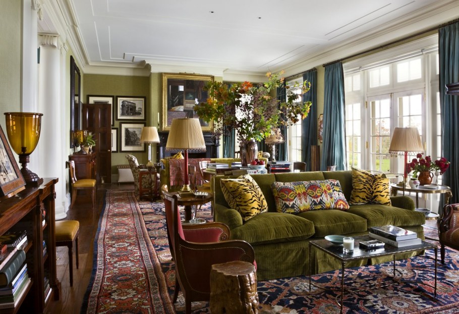 Интерьер в зелено коричневых тонах