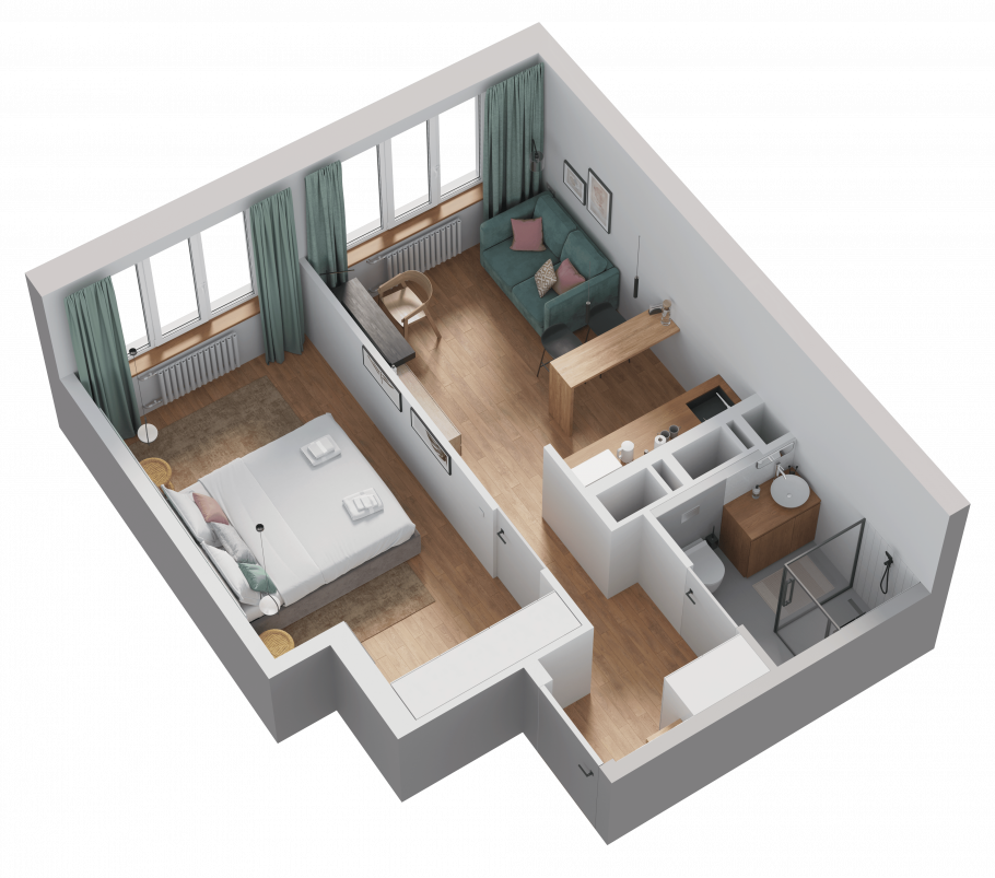 Планировка однушки