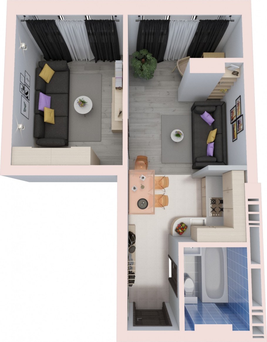 Проект двухкомнатной квартиры