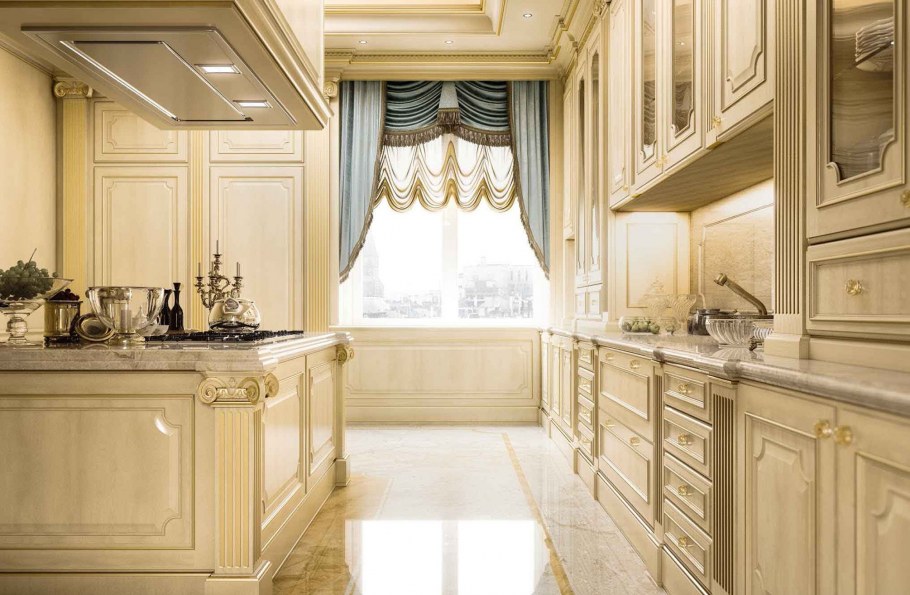 Рулонные шторы в классическом интерьере