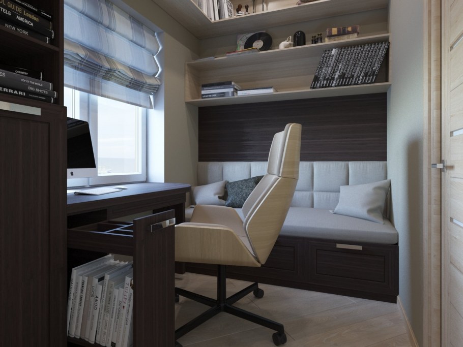 Спальня-кабинет в одной комнате