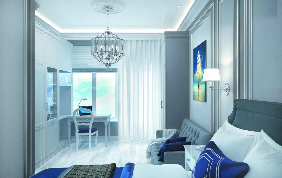 Квартира в холодных тонах