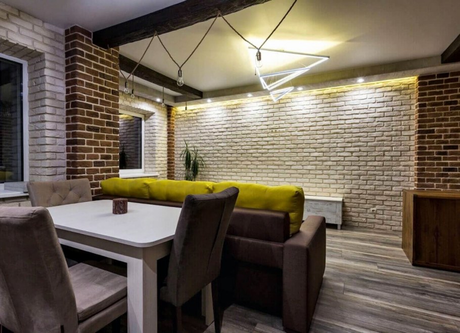 Кирпич и камень в интерьере