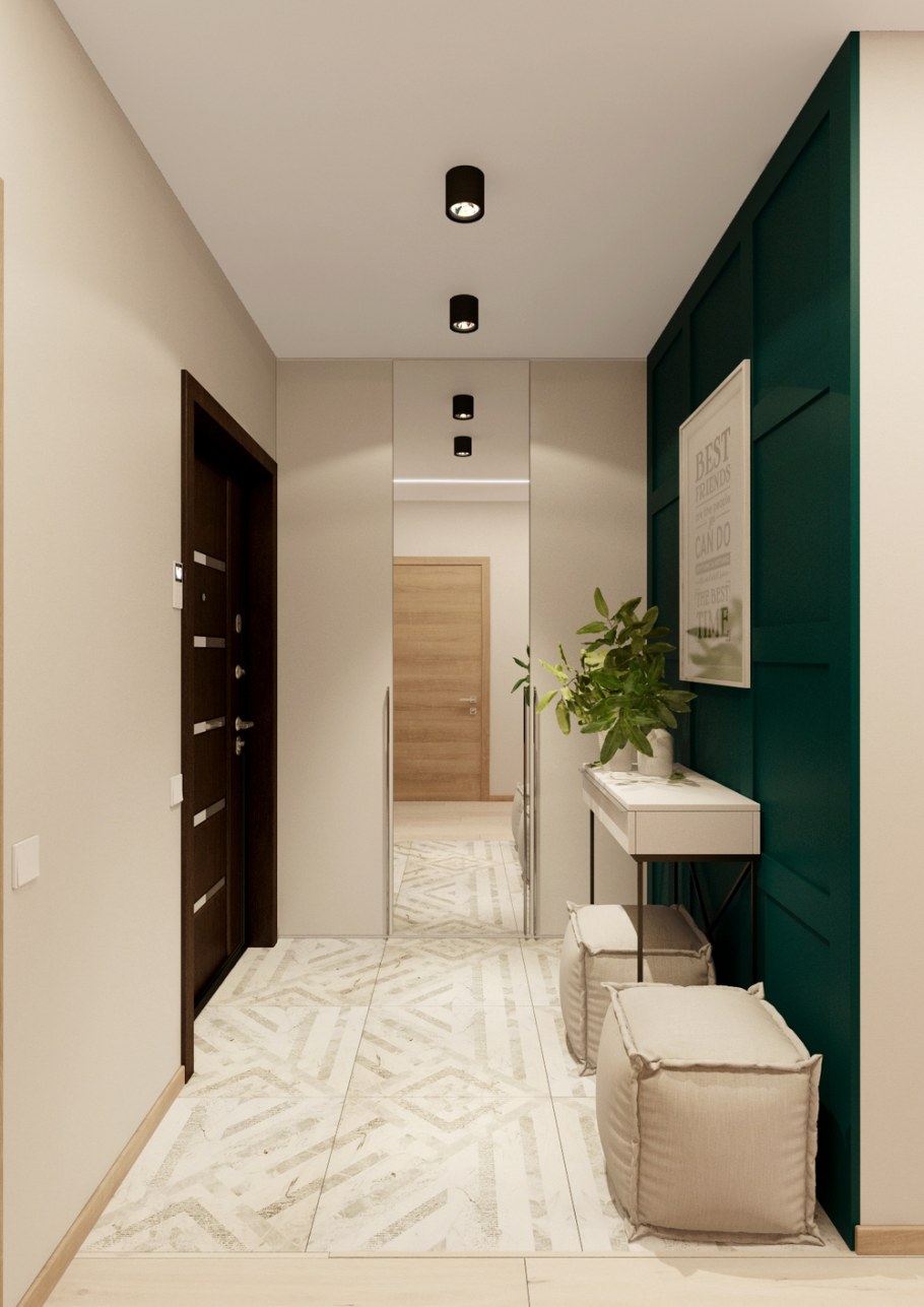 Коридор в светлых тонах в хрущевке