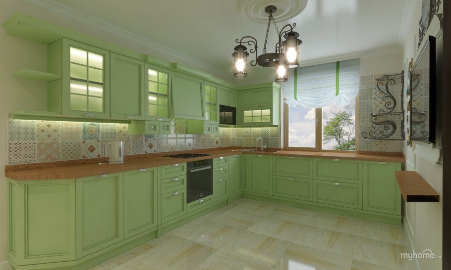 Флореале Верде кухня зеленая