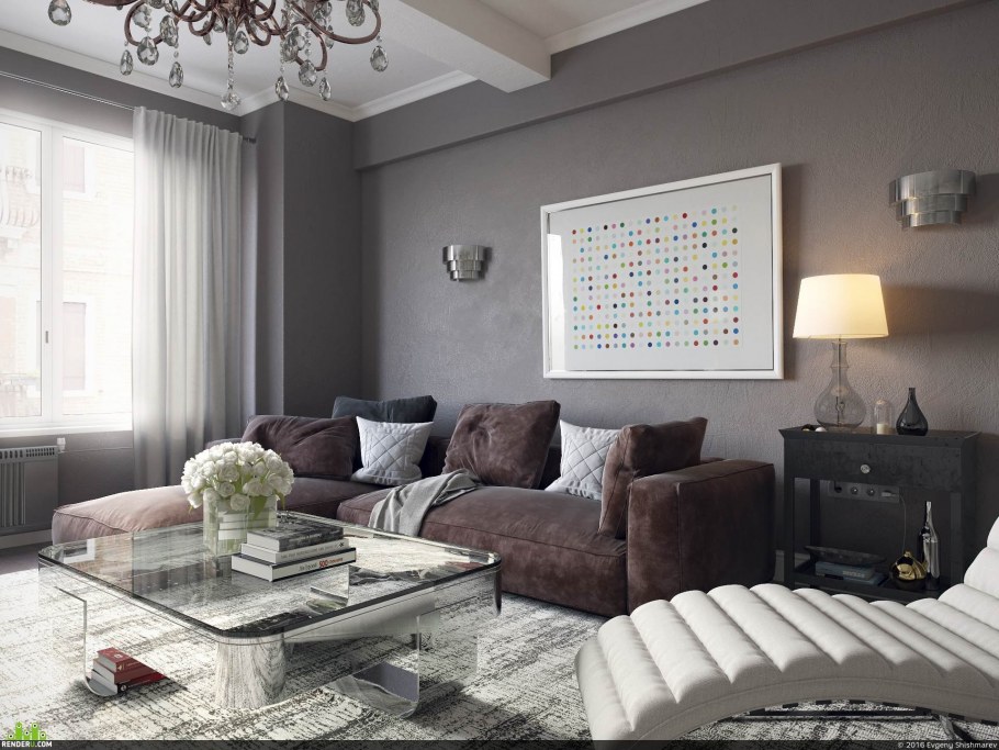 Серый и бирюзовый в интерьере