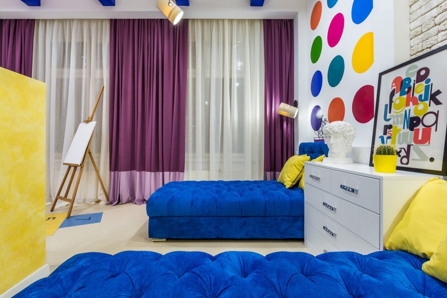 Яркий интерьер детской