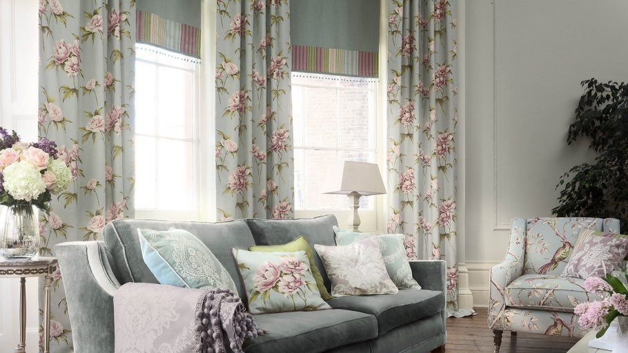 Цветочные шторы в интерьере