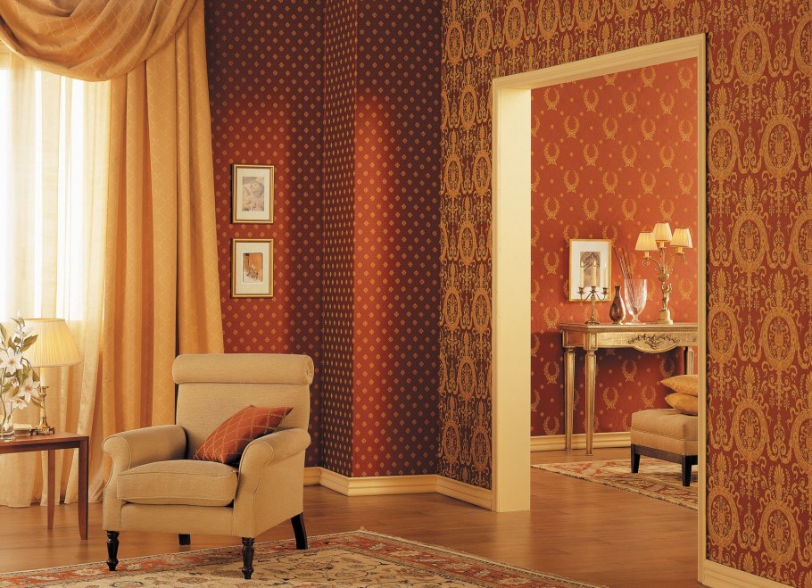 Фрески Аффреско и обои с цветами в интерьере