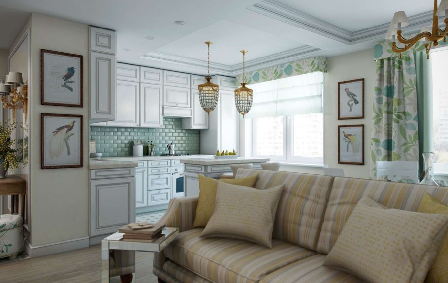 Кухни - гостиные в английском стиле