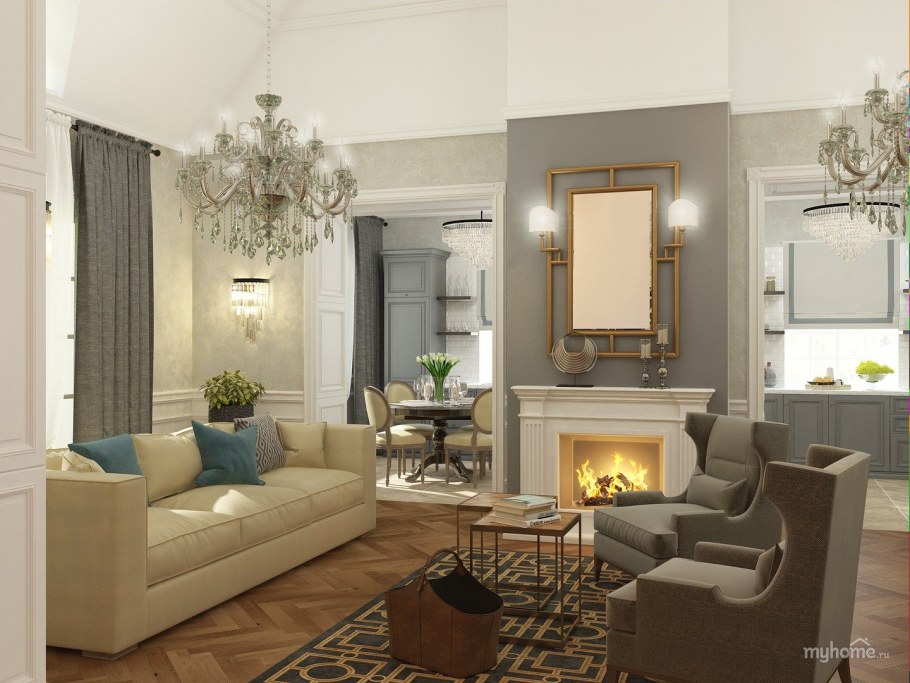 Кухни - гостиные в английском стиле