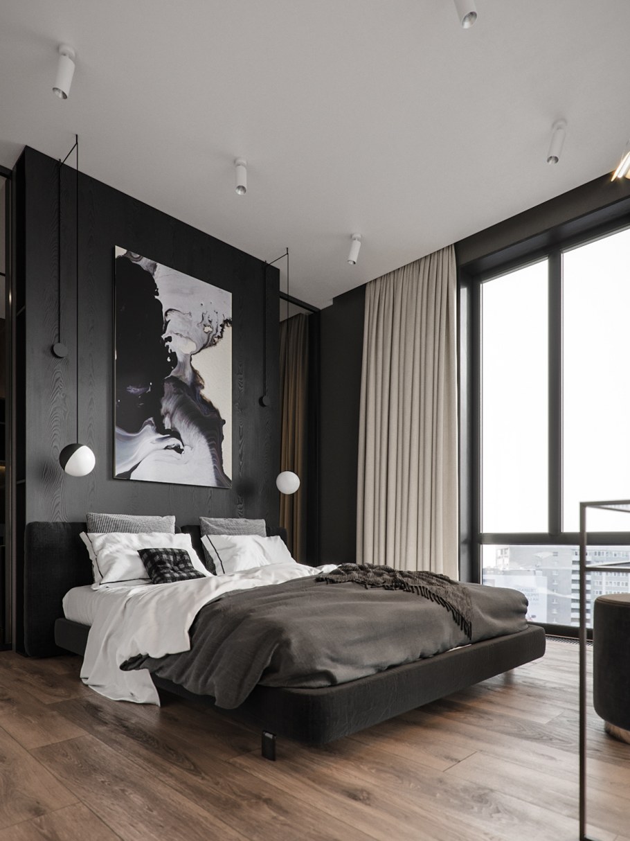 Спальня монохром