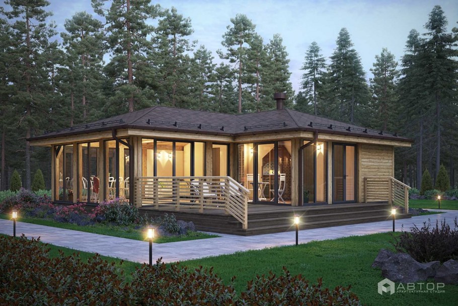 Маленькие уютные домики с верандой