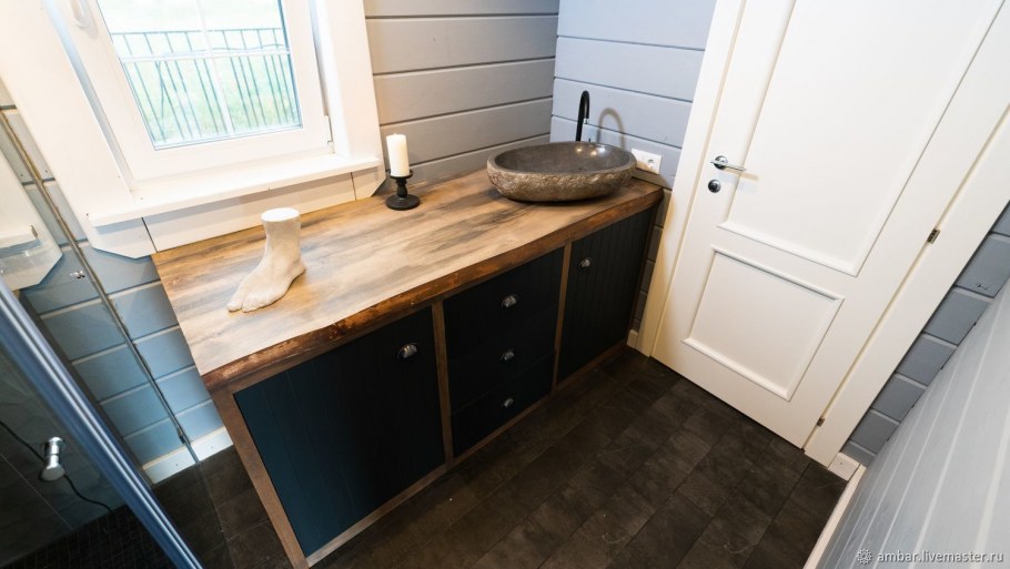 Столешница в ванной лофт