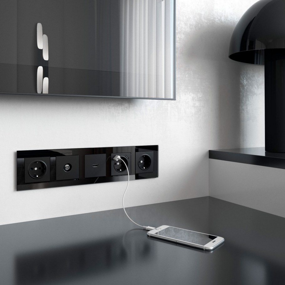 Розетка HDMI Werkel wl08-60-11 черный матовый