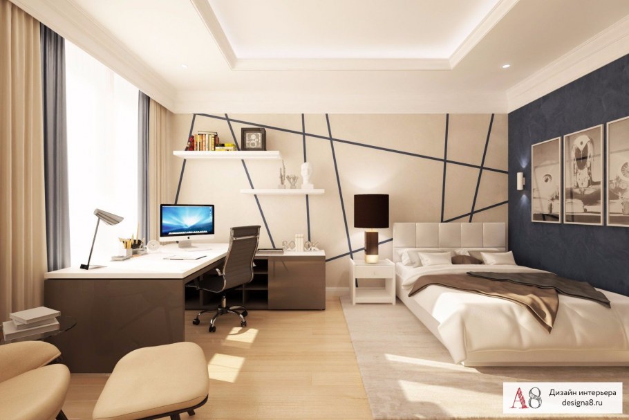 Комната для молодого человека в современном стиле