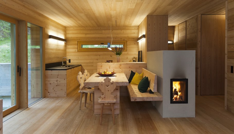 Интерьер дома из лиственницы