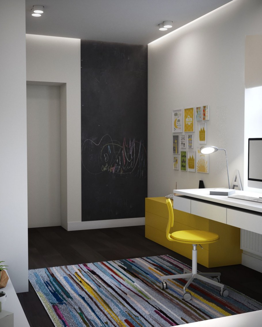 Комната в серо желтых тонах