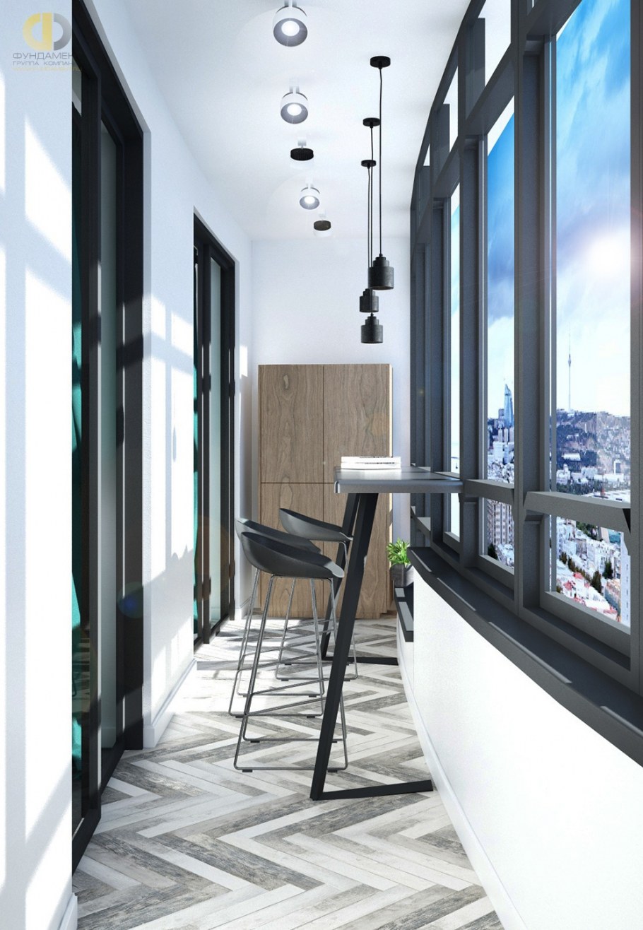 Балкон в сером цвете