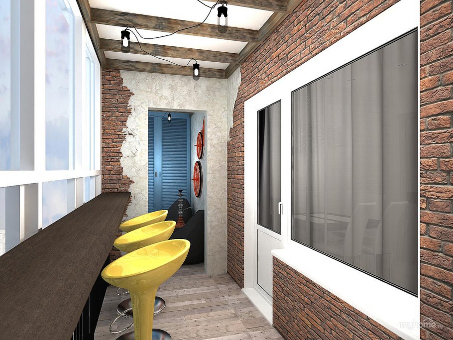 Лоджия белая вагонка