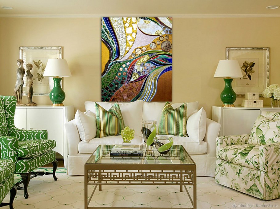 Зеленые картины для интерьера