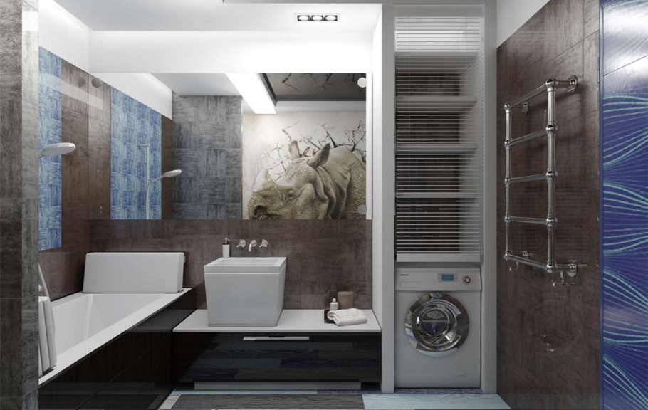 Проект ванной комнаты с туалетом