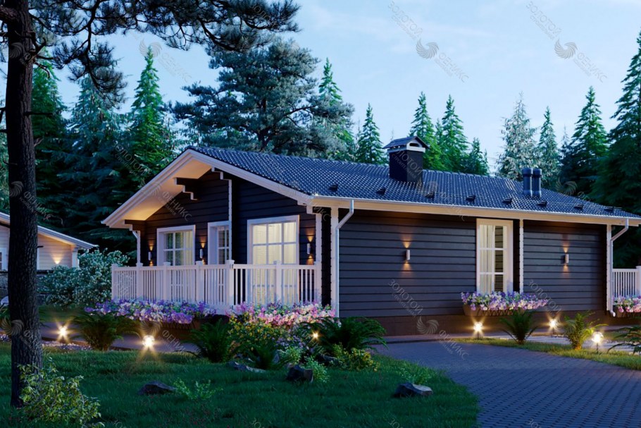 Дом из бруса проекты Скандинавия 130м2