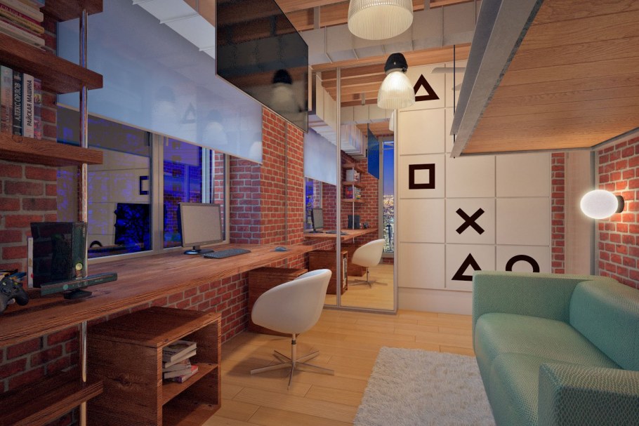 Комната в стиле лофт