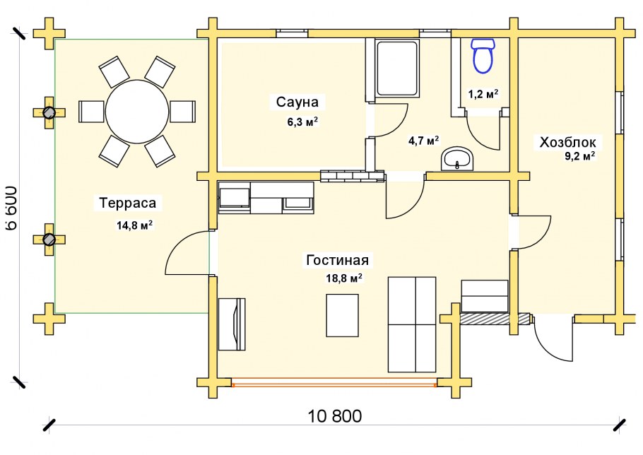 Освещение в предбаннике