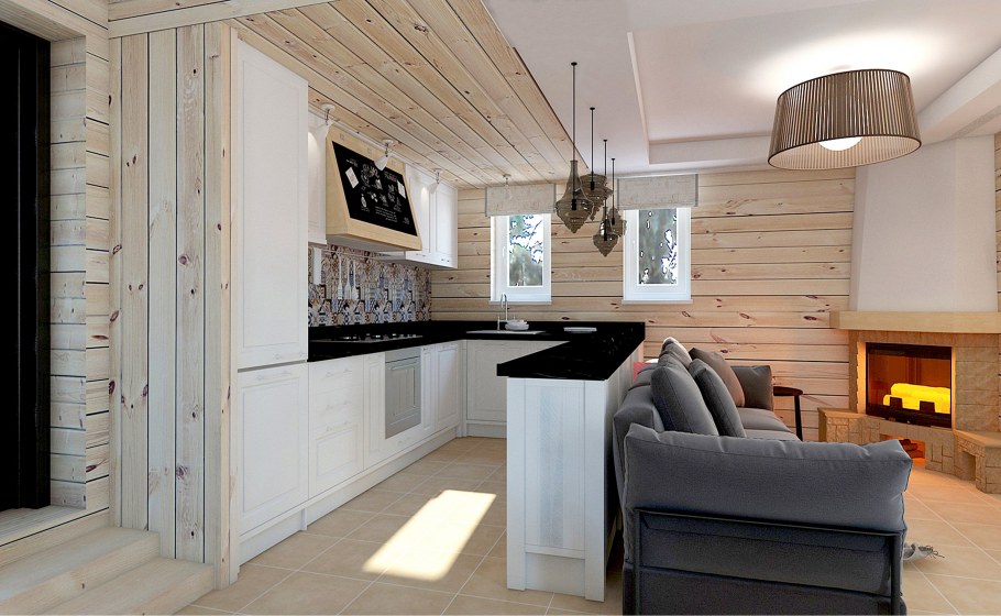 Мини-домик "tiny House" с кухней 7х4.8м