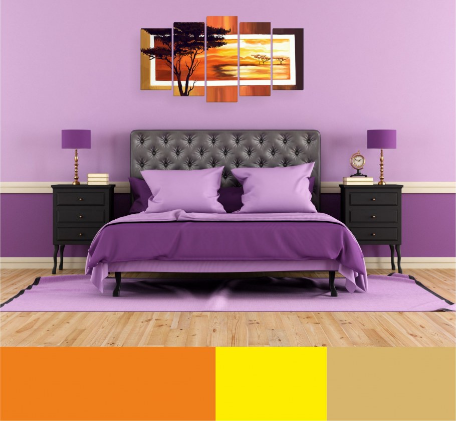 Спальня в фиолетовом цвете