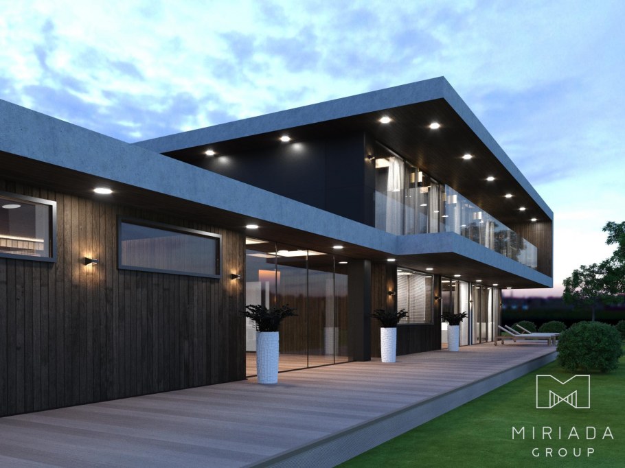 Особняк с плоской крышей