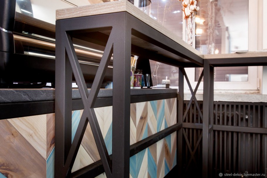 Кухня 3 на 3 в стиле лофт