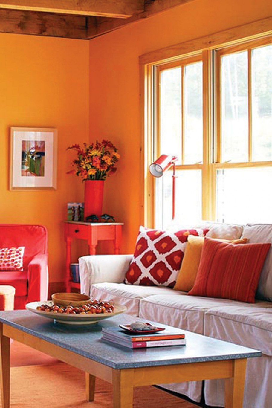 Апельсиновый цвет в интерьере