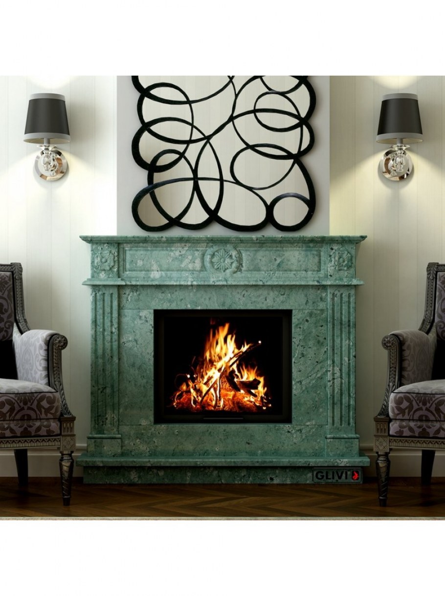 Камин из камня в интерьере