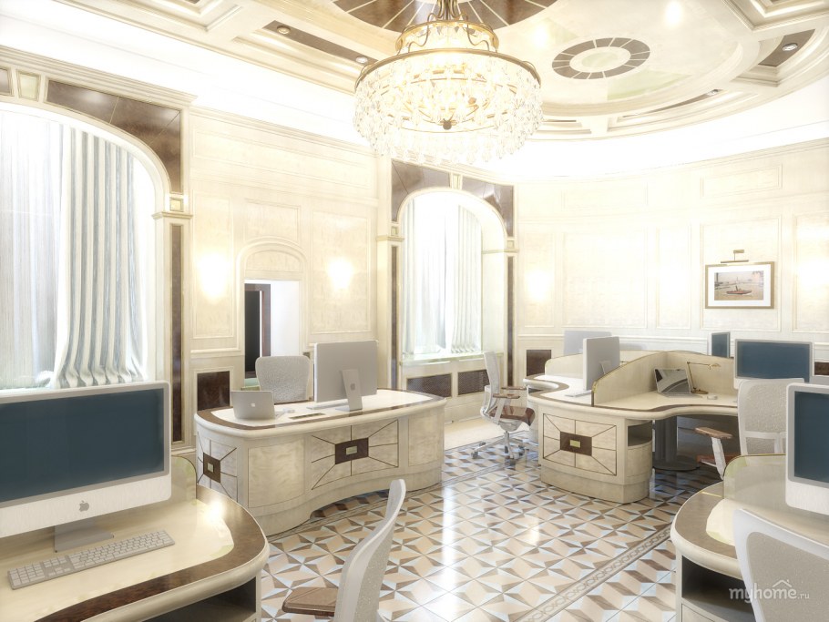 Фото кабинета в доме для богатых