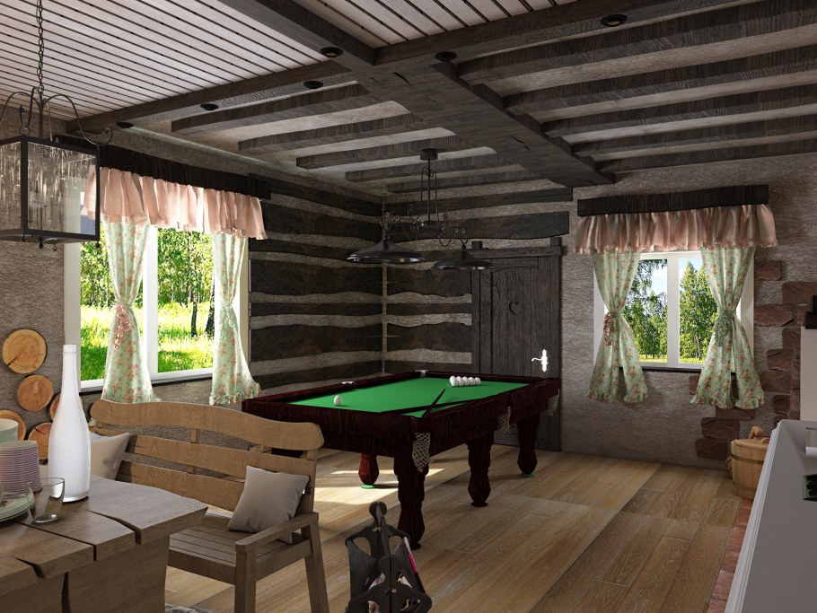 Уютный интерьер бани