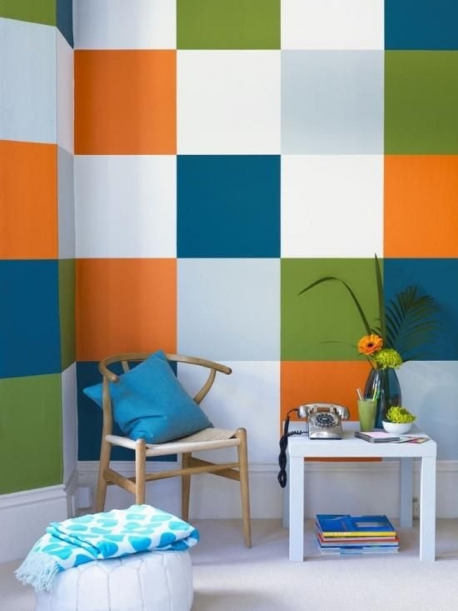 Разноцветные стены в интерьере
