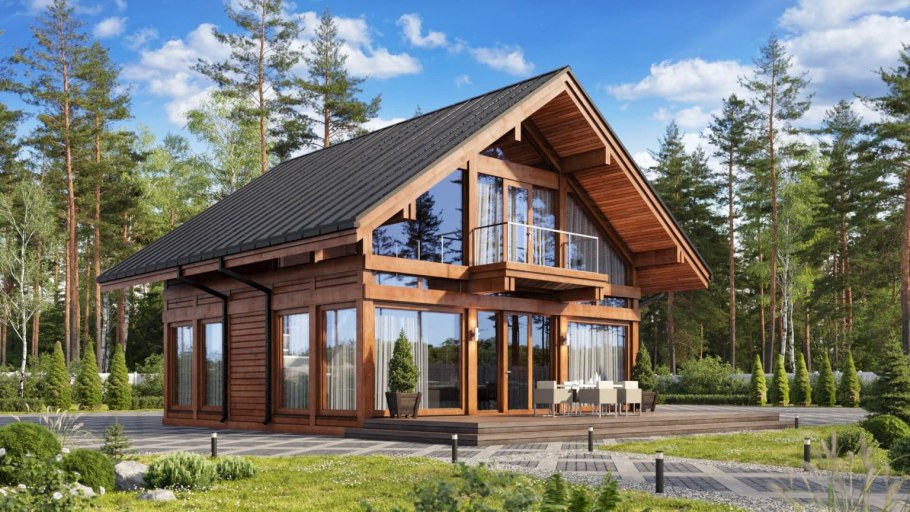 Дача веранда фахверк