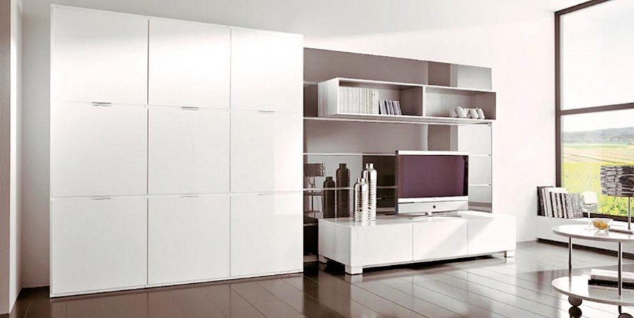 Гостиная Атлант Сити 1 сосна Карелия черный глянец