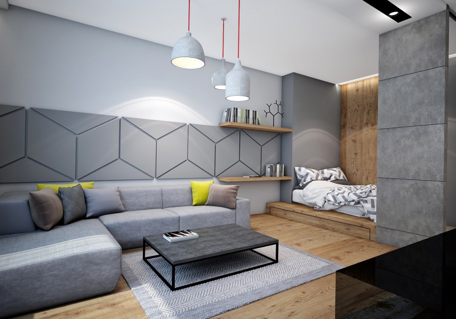 Интерьер евро однокомнатной квартиры