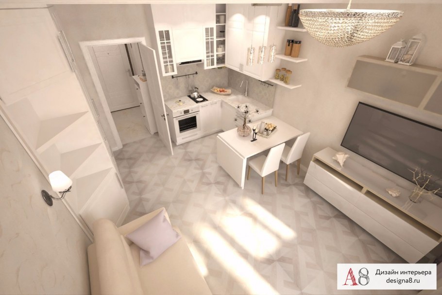 Планировка студии 27 м2 Инсити