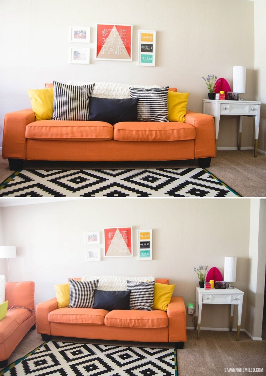 Серо оранжевый интерьер