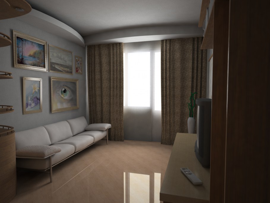 Интерьер зала в малогабаритной квартире